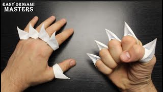 How to make claws out of paper.  Origami rings claws. (Origami Streets)