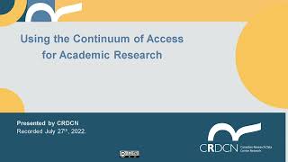 Using the Continuum of Access for Academic Research