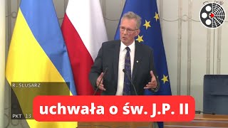 Senat - Uchwała w sprawie szacunku dla dzieła św. Jana Pawła II