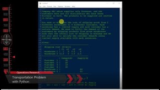 Transportation Model with Python: PuLP (Tagalog)