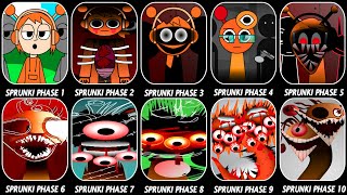 Phase 1 VS Phase 2 VS Phase 3 VS Phase 4 VS Phase 5 VS Phase 6 VS Phases 7-10 in Incredibox Sprunki!