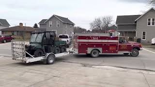 Postville Fire Dept. Rescue 561 and Brush 551 Responding to Grass Fire - 4/19/22