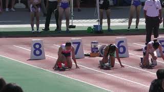 ①女子OP100mH1組目 第75回東京都高等学校新人陸上競技大会第23支部予選会20230902