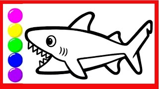 How to Draw Sea Animals  baby  Shark Drawing, Painting and Coloring for Kids \u0026 Toddlers   #아이들을위한그림