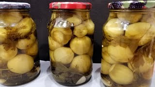 Pickled green tomatoes for the winter - quick and easy.