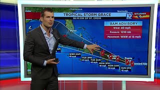 Tropical Storm Grace following similar path of Fred