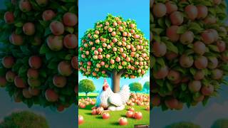 chicken goat planted a tree 🍎| story of a chicken and goat #shorts #animals #goat