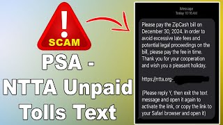 ZipCash Lane Text SCAM - Legit NTTA Toll Message or Scam?