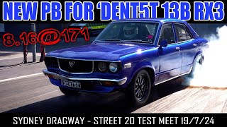 New PB for the 'DENT5T' 13B RX3 Street Car - Street 20 Test Meet 19/7/24