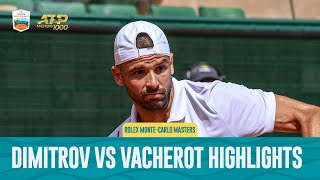 Grigor Dimitrov vs Valentin Vacherot Highlights | Rolex Monte Carlo Masters 2024