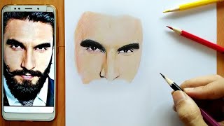 How to draw skin  by colour pencils