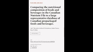 Comparing the nutritional composition of foods and beverages in the Canadian Nutrient... | RTCL.TV