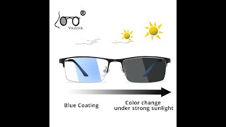 Photochromic משקפי שמש זיקית עדשה כחולה אור חוסם גברים S משקפיים עבור משקפיים מחשב הגנה Gaming Blue