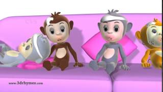 Детские песенки на английском языке: Five Little Monkeys Jumping on the Bed Nursery Rhyme