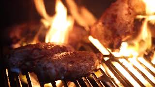 BBQ Flames Through Chicken 1080p \u0026 Free Video \u0026 NO COPYRIGHT VİDEO \u0026