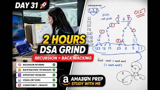 Day 31 | 2 Hour DSA Study With Me 👩💻 | Recursion + Backtracing | LeetCode + Amazon Prep