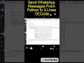Send Whatsapp Message Using Python #shorts