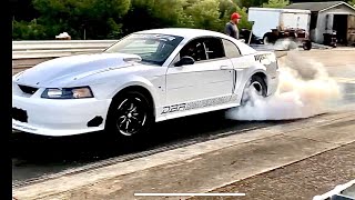 1800hp twin turbo LSX mustang crazy fast \u0026 a 2500whp promod show off at the track.