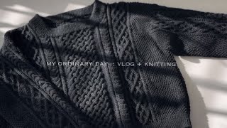 knitting : 3mm 아란무늬 스웨터 | 직접 조합한 무늬 ㅡ다른곳엔 없어요 | 프빌 2합 블랙 | 마인크래프트 왜케 재밌어  |