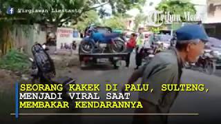 Kesal Ditilang Polantas, Seorang Kakek Nekat Membakar Sepeda Motor Bututnya