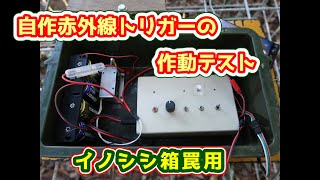 自作赤外線トリガーの作動テスト