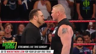 WWE Raw 12 June 2017 Brock Lesnar vs Samoa Joe full Clash