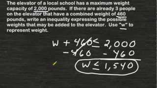 Writing An Inequality From A Word Problem