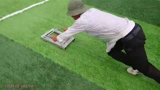 Making Plastic Grass Football Field In Vietnam | Vietnam Village