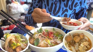 Nom Banhjok Khour Khdam, Rice Noodle soup, Cambodian street food