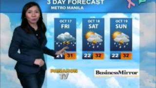 NewsLife: WEATHER FORECAST for October 17, 2014 (Friday)