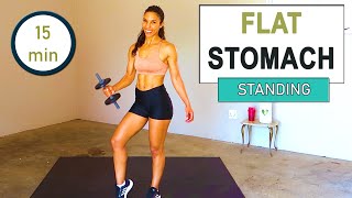 15 MIN STANDING ABS WORKOUT TO GET RIPPED ABS | abs workout with dumbbells standing
