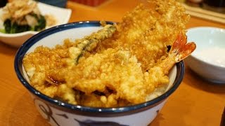 天丼てんやで、期間限定「たれづけ大江戸天丼」を食べた。　Tempura bowl in Ohedo style