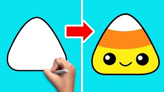 How To Draw Candy Corn Step By Step | Easy Candy Corn Drawing For Kids