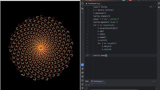 Rainbow Spiral Design Using Python Turtle | ASMR - No Talking