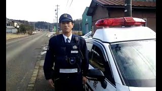 穴水町比良付近における特別自動車警ら部隊（長崎県警察）のパトロール状況