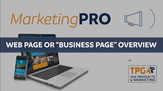 Marketing Pro — Web Page Overview