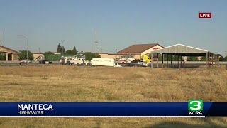 Lanes closed on Highway 99 after crash involving several vehicles in Manteca