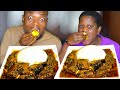 ASMR Speed eating challenge Cabbage Poundo yam fufu and Egusi Soup Nigerian Food Mukbang