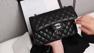 #Shebags Chanel classic flap bag in black unboxing