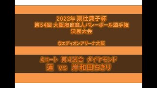 蓮vs岸和田ちきり2022年粟辻典子杯 第54回大阪府家庭人バレーボール選手権決勝大会