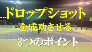 テニス ドロップショットを成功させる、3つのポイント Tennis Three basics for successful drop shots