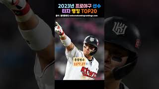 [2023년] 프로야구 타자 랭킹 TOP20