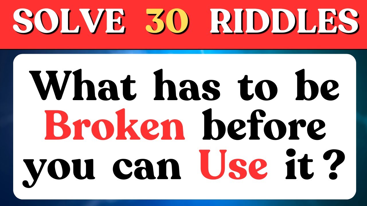 30 Riddles For Test Your Brain Speed Brain Riddle Quiz Brain