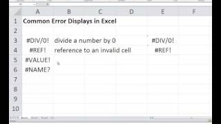 How to use Excel - Common Excel Errors - Microsoft Excel Tutorials