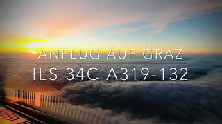 Anflug auf Graz ILS 34C Airbus A319-132