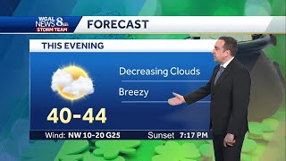 Decreasing Clouds Monday Evening; Mild End To Winter In South-Central PA