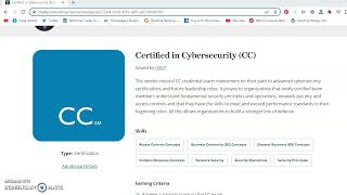 Received My ISC2 Certified In Cybersecurity Badge!