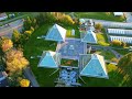 flying over muttart conservatory edmonton alberta canada 4k 60fps hdr video