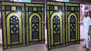 লাগজারি গোল্ড দিয়ে তৈরি ঢালাই কৃত লোহার দরজা🏇Cast iron door made of luxury gold🏇falak angel