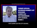 former nevada governor robert list endorsement for carrie cox